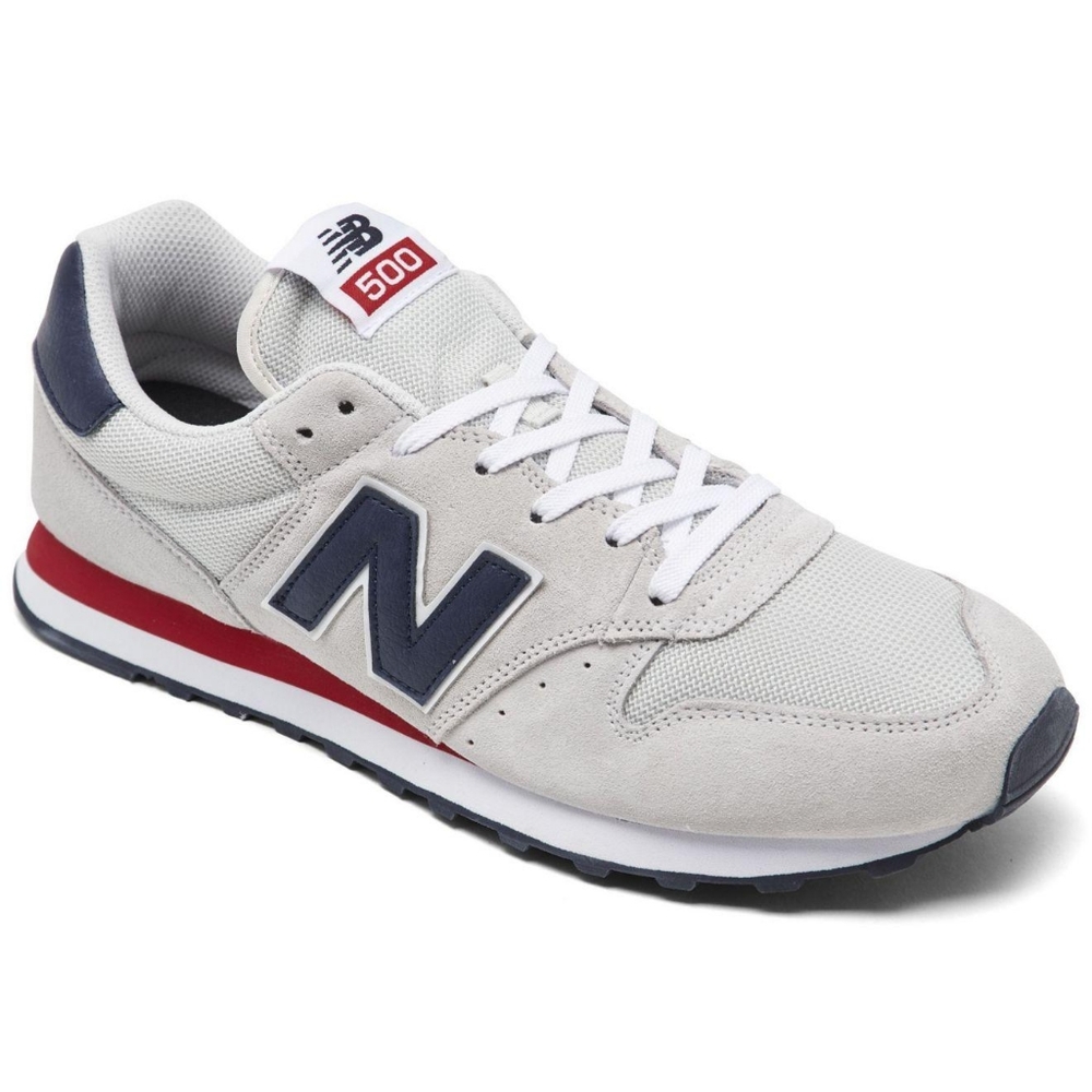 New Balance 500 Grey Navy Red White Size 9.5 Mens